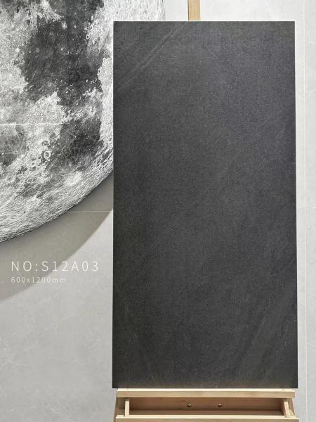 Carreaux de mur intérieur en porcelaine texturée douce vitrée et antidérapante gris 24 x48 pour salon