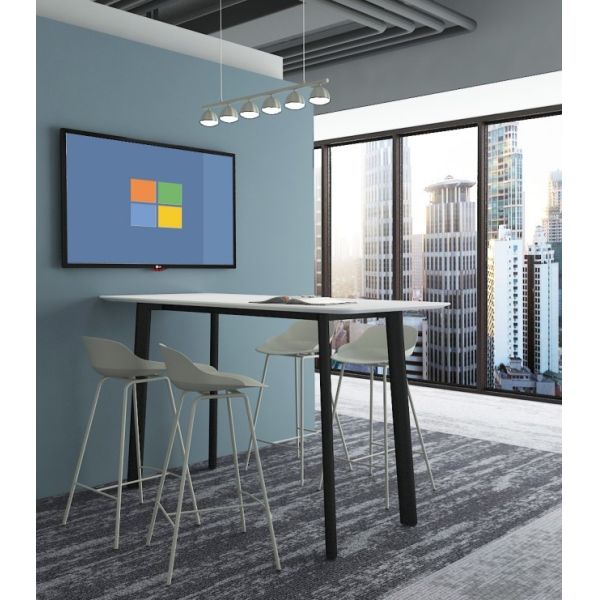 Sleek PP Shell Bar Stool And Table Commercial Counter Stools With Powder Coated Steel Base