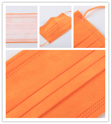High saturation pure color protective disposable earloop 3-ply nonwoven face mask