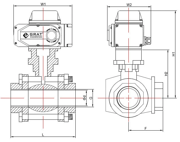 3 Way Multi Control Stainless Steel Ball Valve with Electricity Motorized Actuator