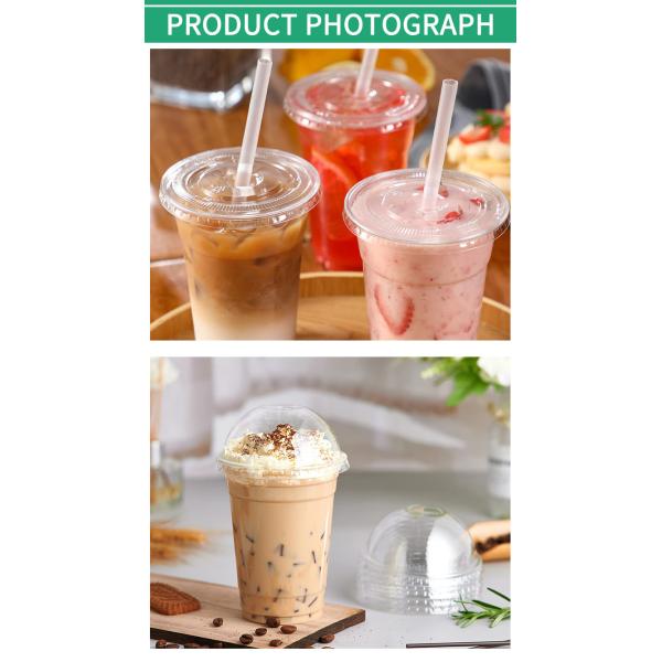 Пищевой PLA Пластмассовый сводчатый купольный крышка одноразовые прозрачные мороженые слизистые крышки