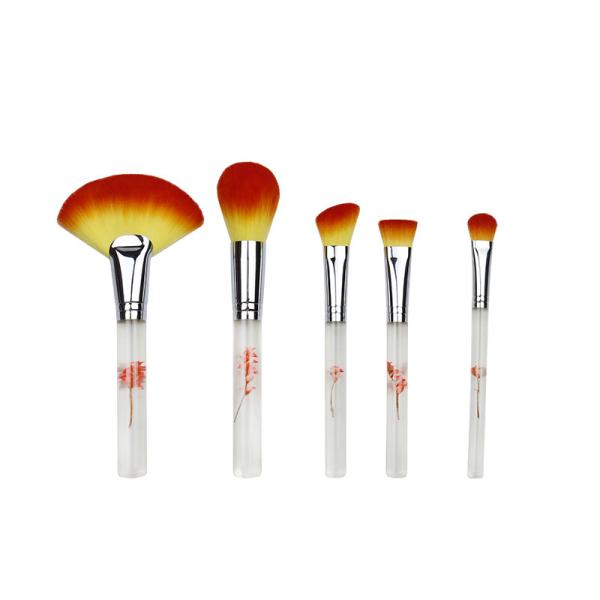 Attractive Makeup Brush 5PCS Copper Ferrule Resin Handle Customized Makeup Brush