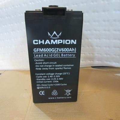 Black waterproof 2v 600ah Deep Cycle Sealed Lead Acid Battery