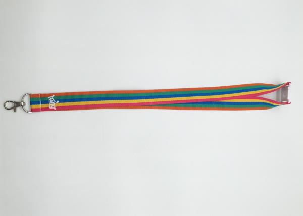 Rainbow custom logo Silk Screen Lanyards , safety release lanyards with buckle