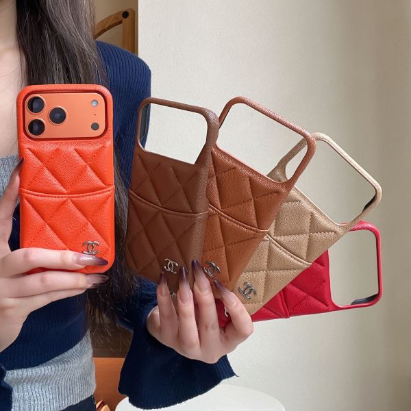 Lychee Pattern Card Slot iPhone 17 Pro Max Case Half-Wrapped Hard Shell Anti-Drop Autumn Winter Model 16 Pro