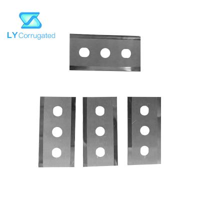 43x22x0.3mm High Carbon Steel Carbide Three Holes Slitter Blade For Cutting Wrapping Film