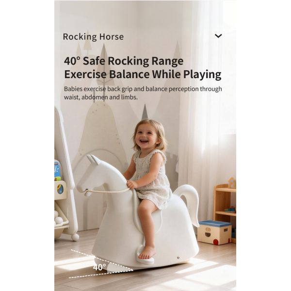 Pull-Along Rocking Horse Toy for Toddlers, 2-in-1 Ride-On & Rocking Horse, Eco-Friendly PE Material, Safe Baby Ride-On Toy for Indoor & Outdoor Play