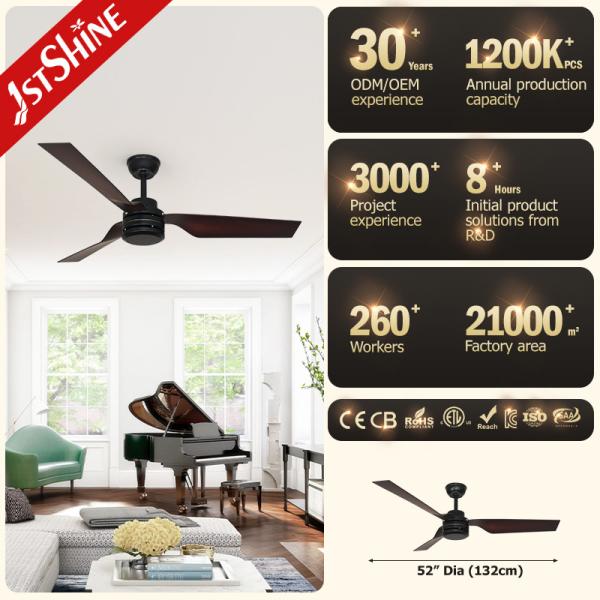 Sala de leitura 64.4w ABS Ventilador de teto AC Inverter Design silencioso