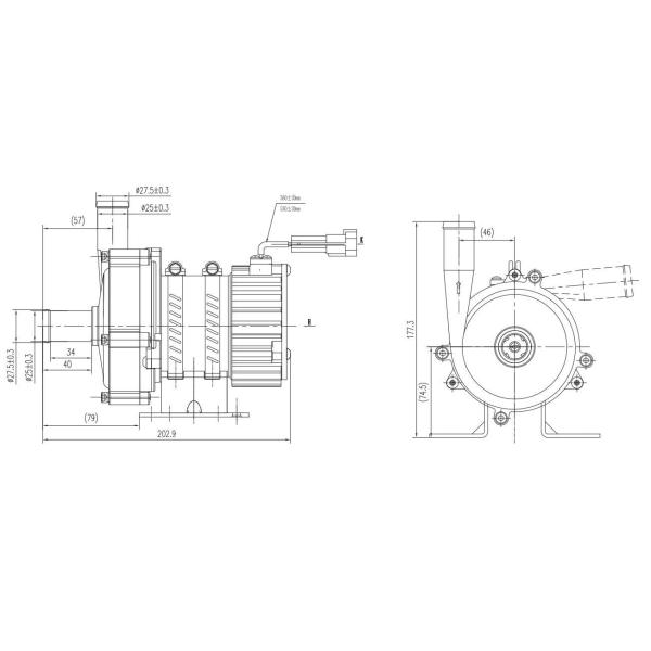 Pompe à eau CC sans balais 24 V