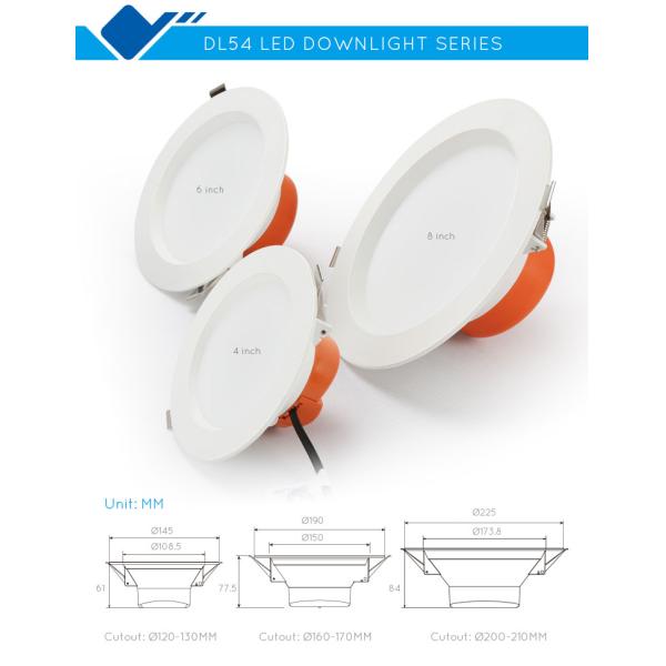 High Power Waterproof Flush Mount LED Downlights 8 Inch 20W IP54 For Bathroom