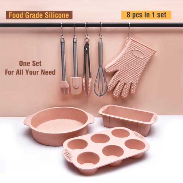 Silicone Baking Cake Pan Cookie Sheet Molds Tray Set BPA Free Heat Resistant Liners