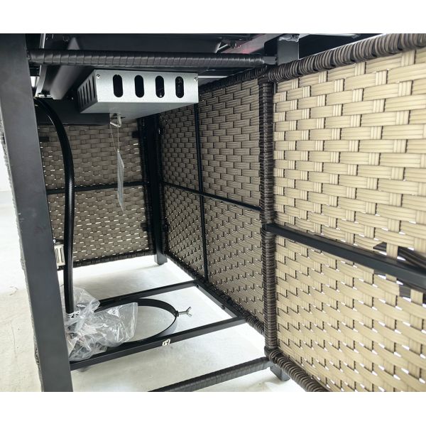Factory Wholesale Wicker Rattan Outdoor Sectional Sofa Set with Fire Pit Table  Knock Down Patio Furniture Set