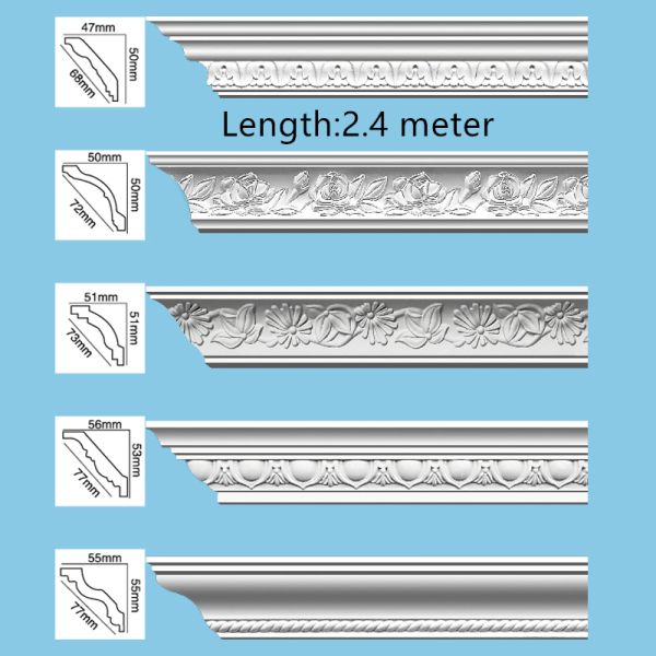 Polyurethane Cornice Molding Decorative PU Ceiling Moulding