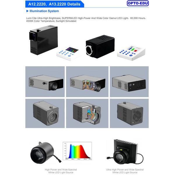 OPTO-EDU A13.2220 Infinity Trinocular Metallurgical Microscope Semi-APO BD Coded 5 Holes Nosepiece