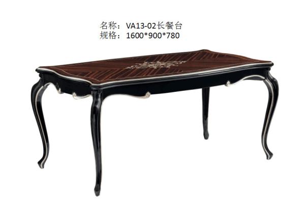 Luxury Furniture Dining room Long Tables in high glossy painting Ebony veneer with High density Upholstered Chairs