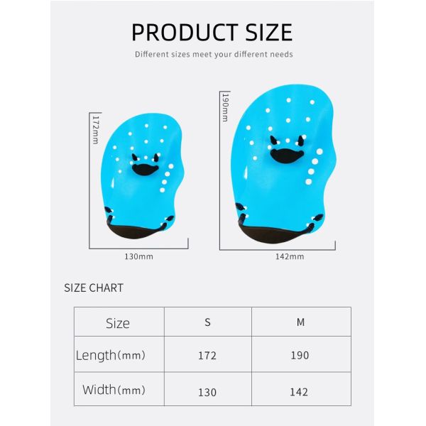 Customizable Silicone Swim Hand Paddle Durable Swimming Finger Webbed Gloves