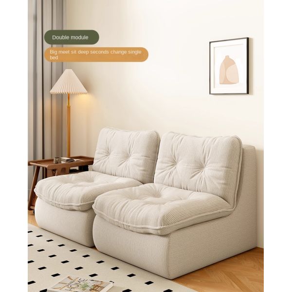 Modern Bean Bag Chair Reclining Sofa with Corduroy Fabric Modular & Portable Design for Living Room and Balcony Use