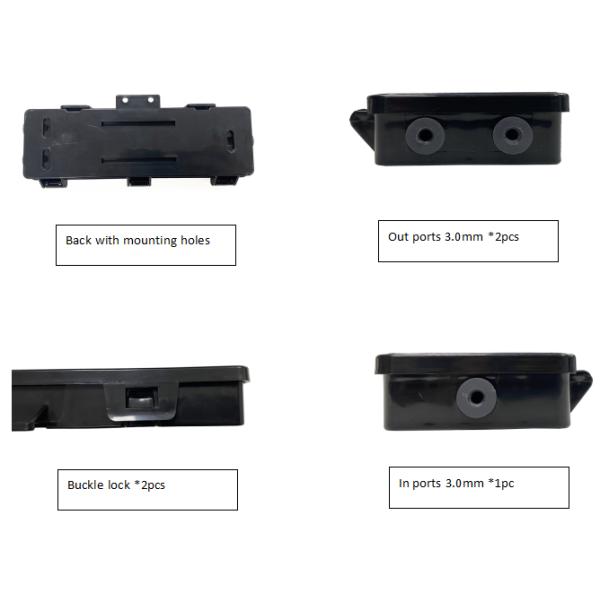 YINGDA 1In 2 Out 2Cores Fiber Optic Protection Box Black ABS Material For Mechanical Splicer