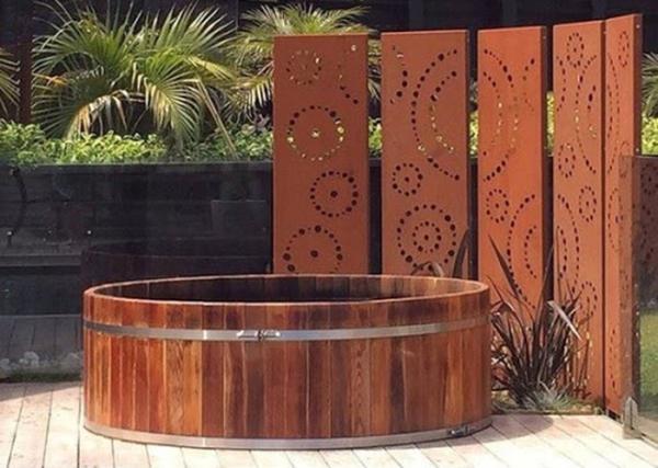 Circle Pattern Stainless Steel Garden Ornaments , Privacy Screen Panel Corten Steel