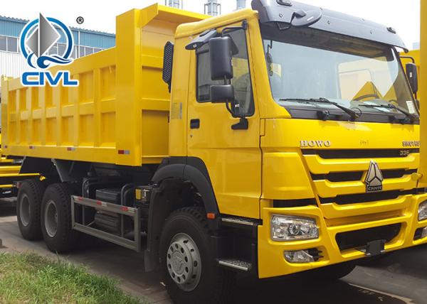 Sinotruk HOWO7 Red 336 Hp New Diesel Fuel Type Dump Truck With Q345 Steel Heavy Tipper