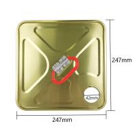 Accesorios de estaño cuadrado de 18L 20L L237*W237 con mango / tapa personalizado