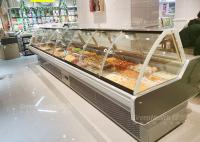 O supermercado fino grande do alimento cozido do volume indica o refrigerador com a roda do universal da porta deslizante 4