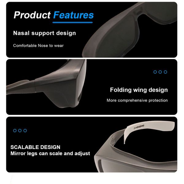 Hot-selling Dark Clear Lens Shield Trendy Ansi Z87 Unisex Impact Resistant Protective Working Safety Glasses Spectacles