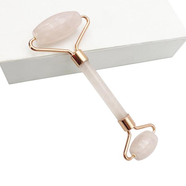 Perfecore Jade Roller Beauty Rose Quartz Guasha Roller Face Neck Gua sha Massage Tool Stone for Hand Made Craft and Skin Care