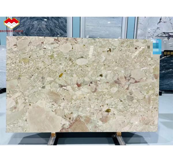 Modern Hotel Design Polished Monet Garden Marble Big Slab for Bathroom Vanity Wash Basin