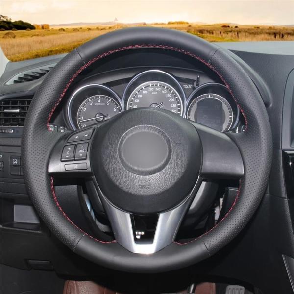 DIY Suede Steering Wheel Cover for Mazda 3 Axela Mazda 6 Atenza Mazda 2 CX-3 CX3 CX-5 CX5