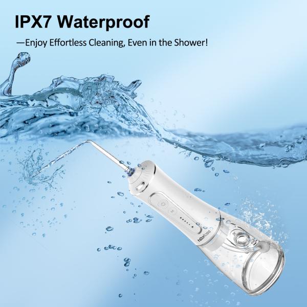 Multi Pik IPX7 Professional Portable Electric Dental Irrigator Oral 400ml Floss Water Flosser with Long-lasting Battery