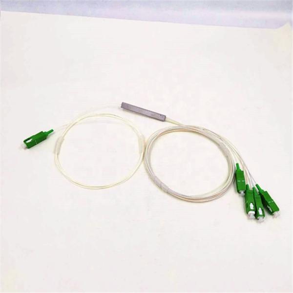Factory direct mini model 1X4 steel tube with SC / APC connector optical splitter