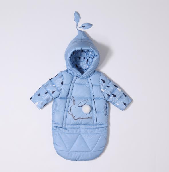 Bilemi Fashion Lovely Light Blue Metallic Infant Boy Pacific Winter Trail Toddler 90% Down Jumpsuit Unisex Puffer Jacket