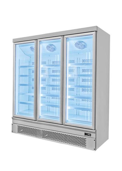 -18~-22 porta de vidro vertical congelador comercial para restaurante iluminação LED