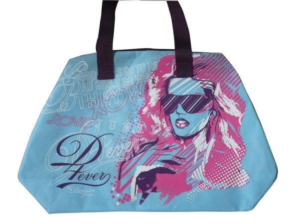 Green / Blue / Pink / Orange 75g Zipper Shopping Bag, Non Woven Carry Bags For Ladies