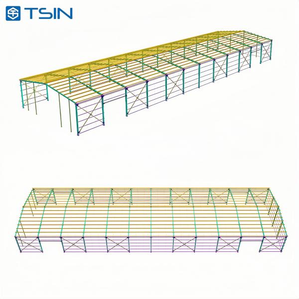 Fabricación de diseño industrial en estructura de acero para cobertizo y almacén