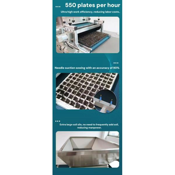 Vegetable Seed Needle Suction Seedling Planter 550 Trays Per Hour