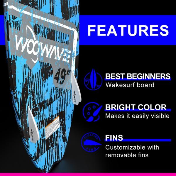 49'' Wakesurf Board Glass Stand Up Paddle Board Surfboard Blue Applicable People Unisex