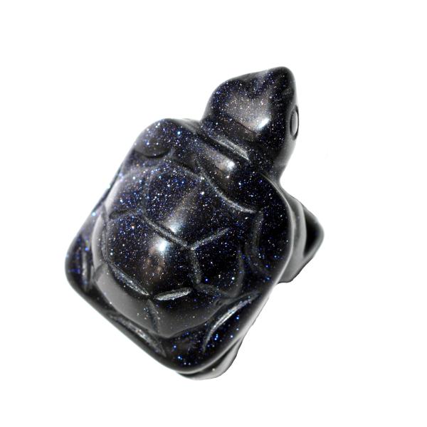 Client's Requirement Mysterious Blue Carved Turtle Mini Figurine for Holiday Home Decoration