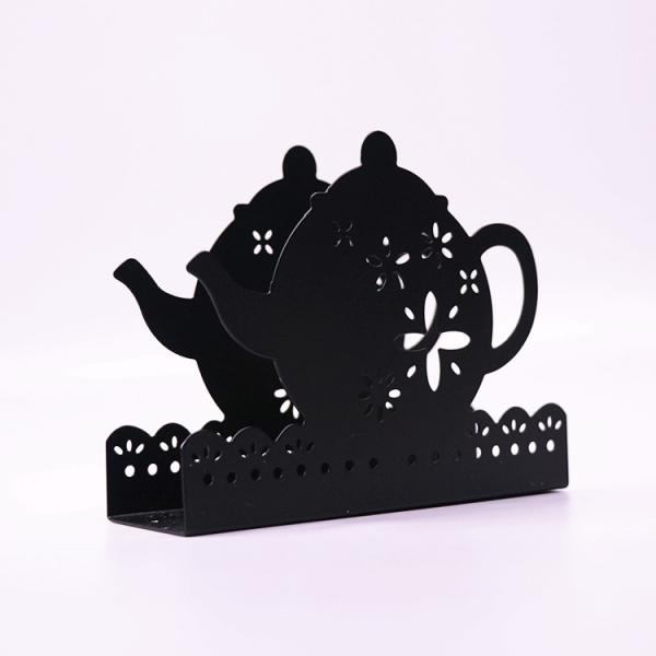 Dinner Metal Napkin Holder Black Coffee Cup Shape Paper Napkin Holder 15 X 4 X 10cm
