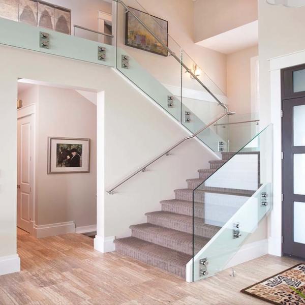 Customizable Frameless Glass Railing System with 8-12mm Tempered Glass and 0.8m-1.2m Height for Residential and Commercial Use