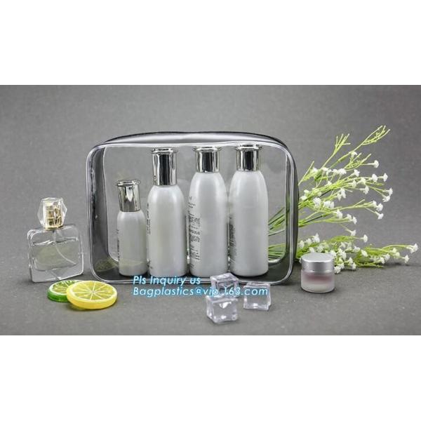Promotion 25s heat seal clear transparent pvc cosmetic bag plastic bag, lady custom cosmetic bag travel makeup beauty ba