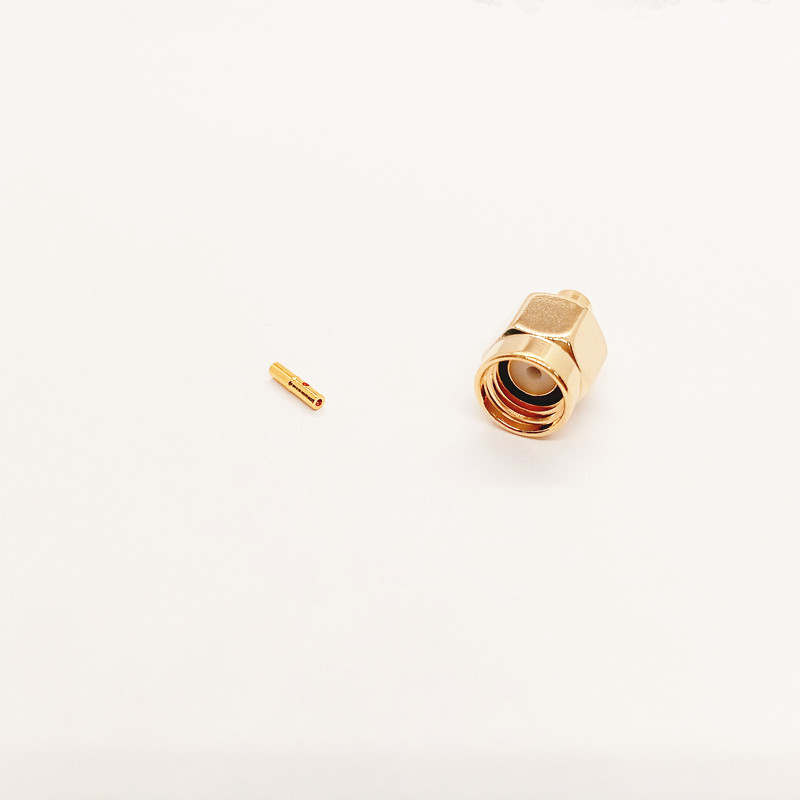 50 Ohm RF Coaxial Connector RPSMA-JB2 Reverse Polarity SMA Straight Plug Solder Connector For RG405 / 086 Semi-Rigid Cable