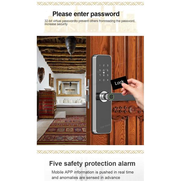 TTLock Smart Residential Электронные дверные замки Код отпечатков пальцев Карта ключа Доступ к приложению Tuya