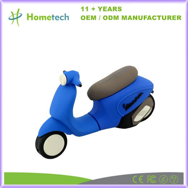 Cartoon Moto USB Flash Drive 8GB 16GB 32GB Silicone Drive de Peninha de Moto USB Flash Disk
