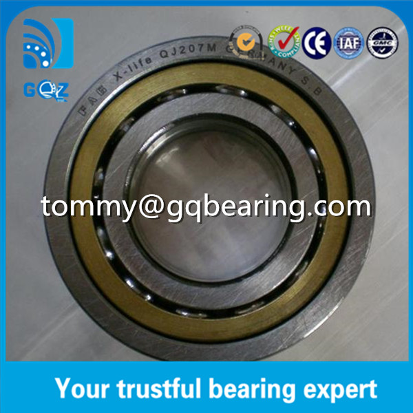 QJ207M Four Point Angular Contact Ball Bearing 17mm Height With Brass Cage