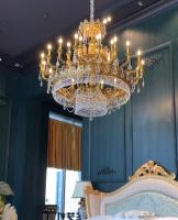 Cortes europeas de lujo lujo de cristal de vela lámpara de luz deslumbrante