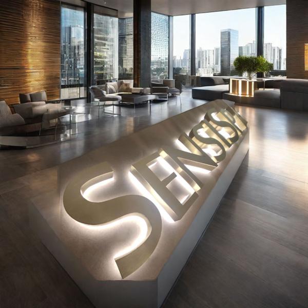 3D Lobby Signage Logo Office Back Lit Word Electronic Sign Advertising Light Led Backlit Letter Sign Acrylic Luminous Signs Dec