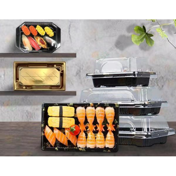 Transparent Lid Plastic Sushi Tray Food Grade Disposable