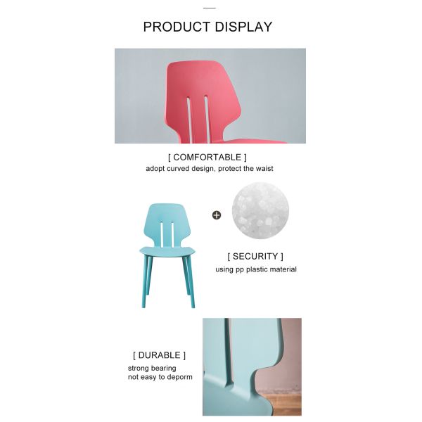 Nordic Modern Color Plastic Hotel Dining Chair Outdoor Leisure Cheap Garden PP Chairs